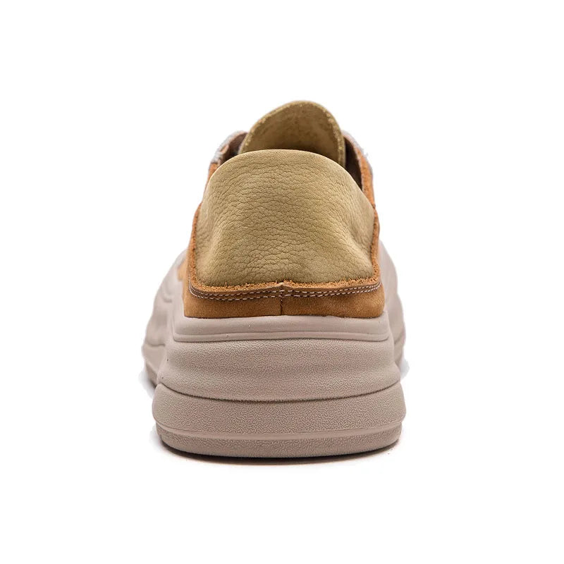 DRKANOL 2025 Women Casual Shoes Mixed Colors Genuine Leather Thick Bottom Chunky Platform Round Toe Women Board Shoes Footwear
