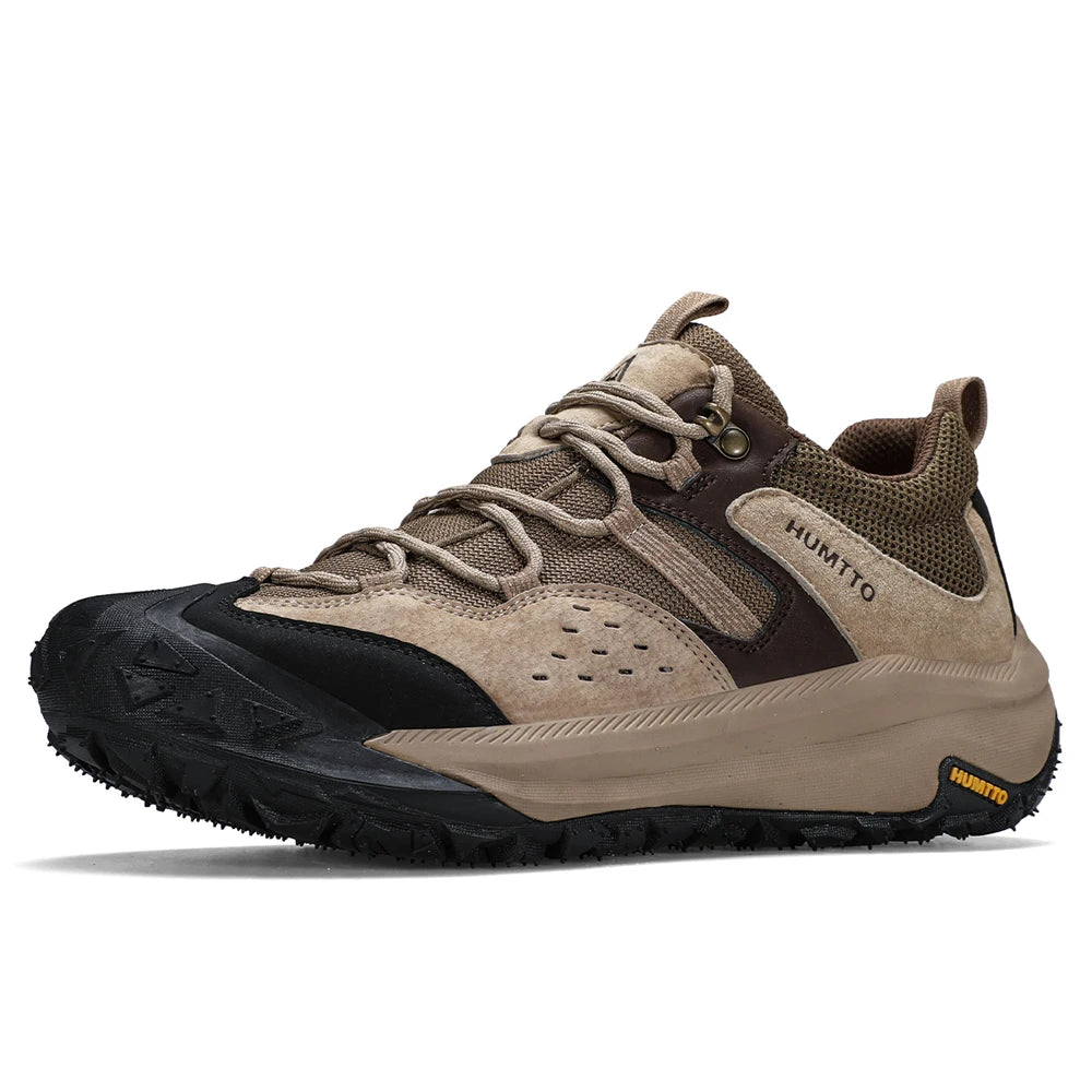 HUMTTO Breathable Trekking Boots Outdoor Men's Sports Shoes Non-slip Hiking Shoes for Men Leather Safety Walking Sneakers Man