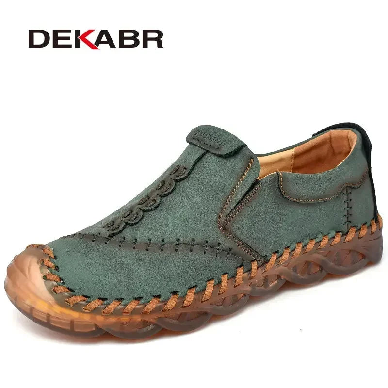 DEKABR Fashion Casual Men Shoes Leather Handmade Driving Shoes Adult Brand Mens Loafers Soft Slip-on Men Footwear Size 38~46
