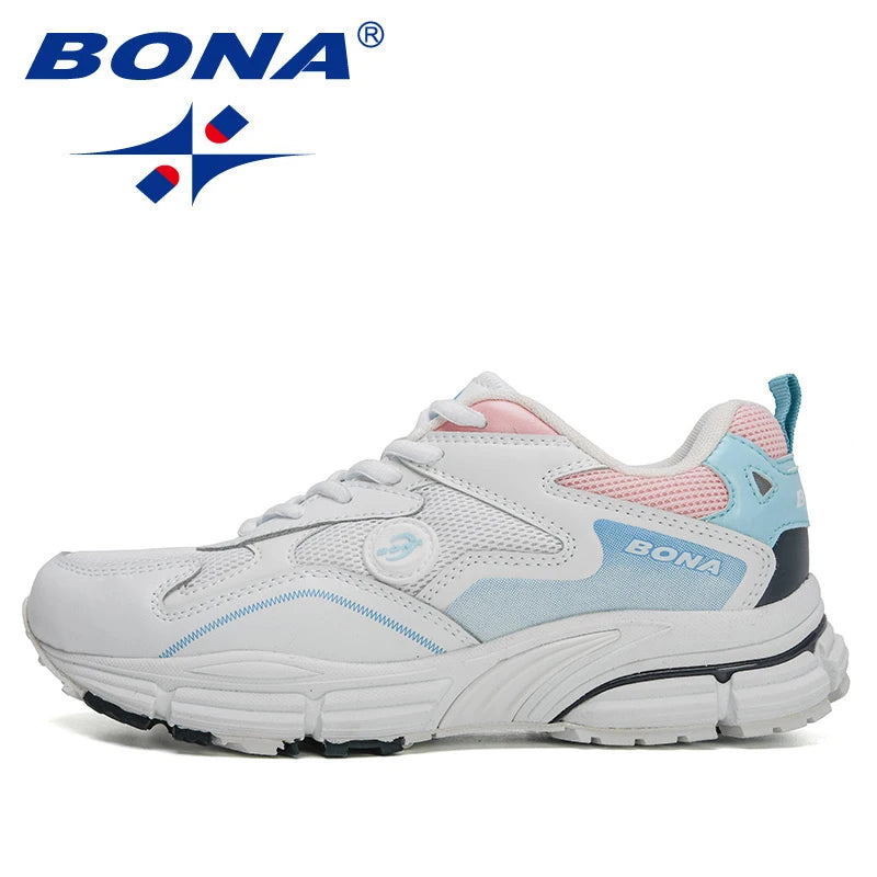 BONA  New Designers Running Shoes Lightweight Breathable Sneakers Women Jogging Walking Athletic Training Footwear Feminimo