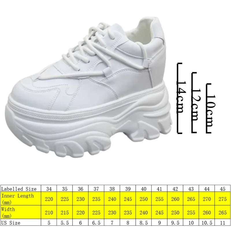 Fujin 10CM 12cm 14cm Suede Genuine Leather Fashion Autumn Chunky Sneakers Women Causal Flats Platform Wedge Spring Shoes