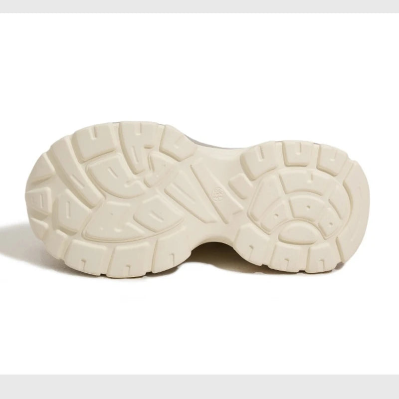 Fujin 10cm Genuine Leather Chunky Sneakers for Women Fashion Sneakers Walking Shoes Platform Heel Sneakers Women Casual Shoes