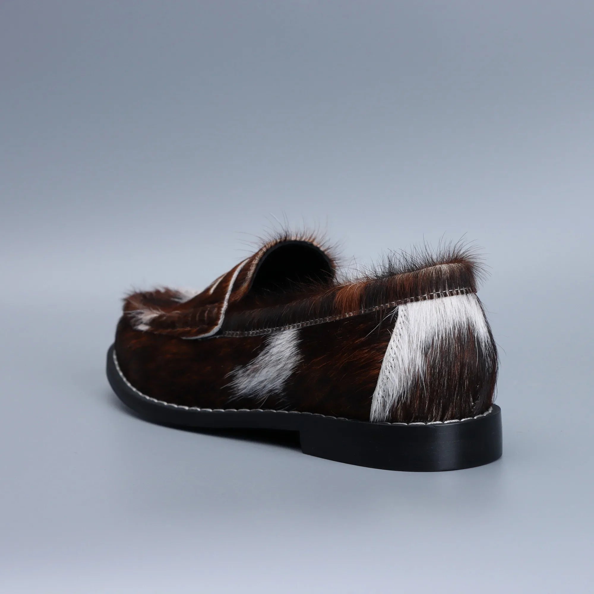 Luxury Natural Calf Hair Prints Loafers for Women 2025 Penny Loafers Designer Flat Shoes Work Walking Comfortable Fur Shoes