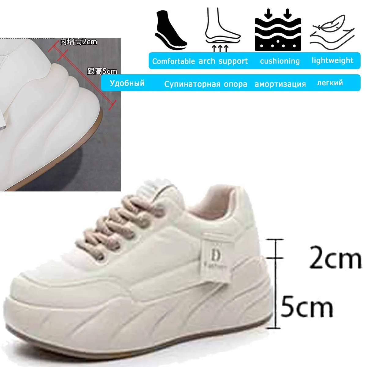 Koznoy 7cm Cow Genuine Leather Women Platform Wedge Fashion Lace Up Shoes Vulcanize Chunky Sneaker Ladies Fashion Vulcanize