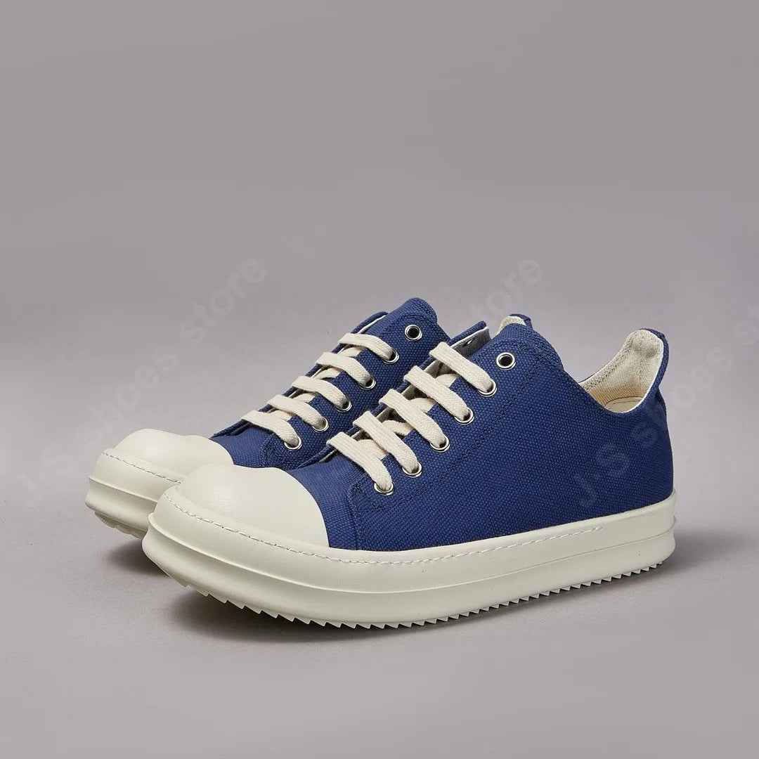 Brand R-o Retro Designer Men Shoe Women Sneakers Blue Canvas Low Top Casual Sneaker Thick Sole Lace Up Luxury Flat Shoes