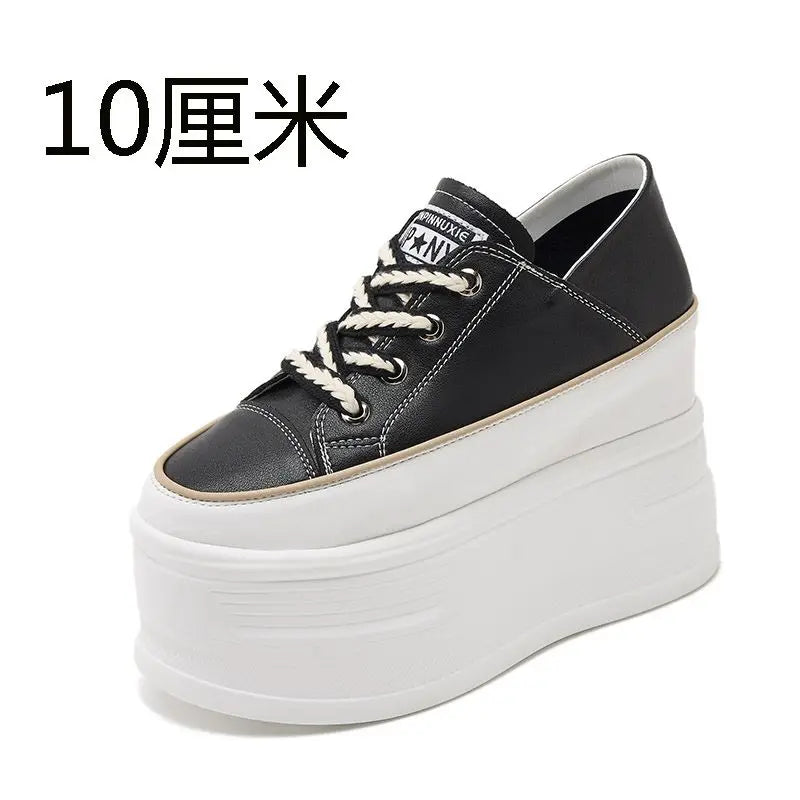 Fujin 10cm 12cm Genuine Leather Vulcanize Chunky Sneaker High Brand Comfy Spring Autumn Summer Platform Vulcanize Women Shoes