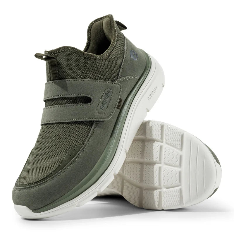 FitVille Men'S Sports Shoes Wide 2E Hands-Free Walking Shoes Outdoor Fitness Running Lightweight Breathable With Arch Support