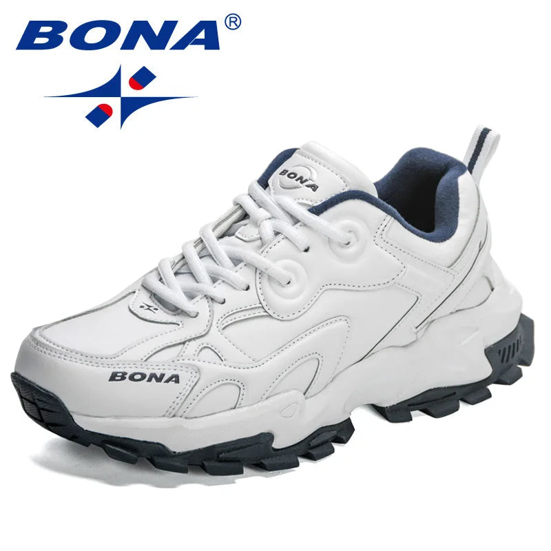 BONA 2023 New Comfortable Light Soft Style Men Running Shoes  Jogging Trekking Sneakers Lace Up Athletic Shoes  Free Shipping