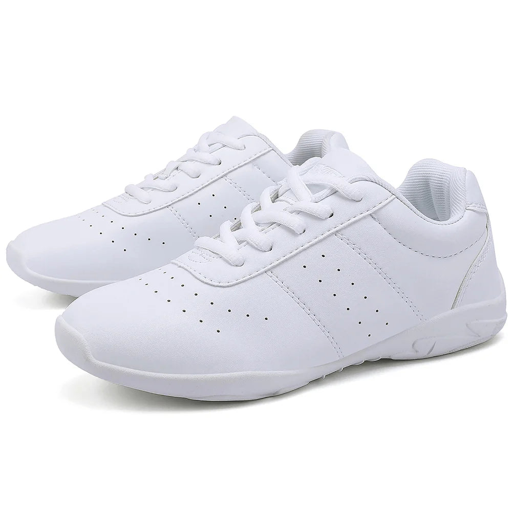 BAXINIER Girls Cheer Shoes White Cheerleading Dance Sneakers for Women Youth Shool Walking Shoes Athletic Training Tennis Shoes