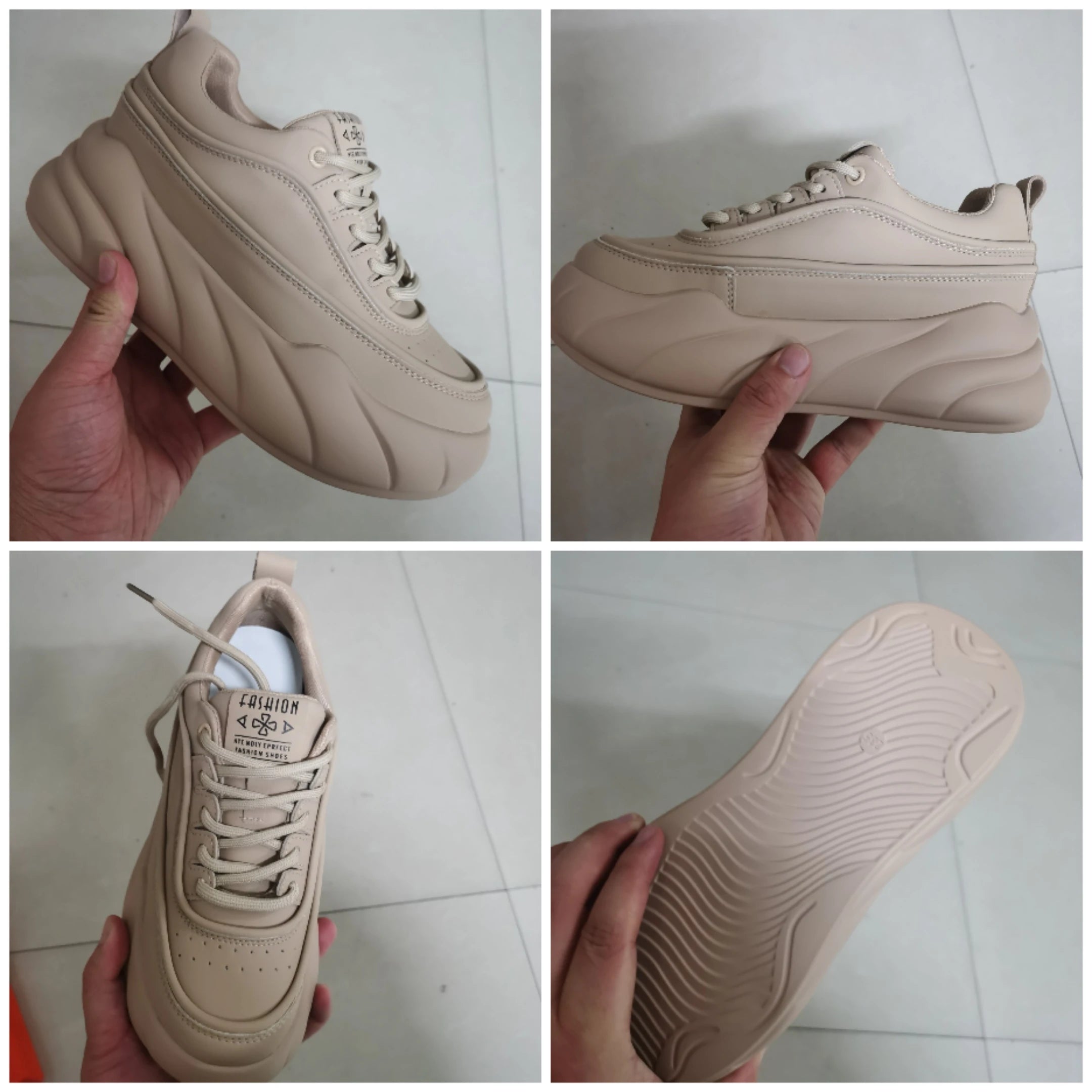 Fujin 6.5cm Genuine Leather Platform Wedge Boots Spring Autumn Supportive Ankle Boots Chunky Sneakers Women Comfy Pumps Shoes