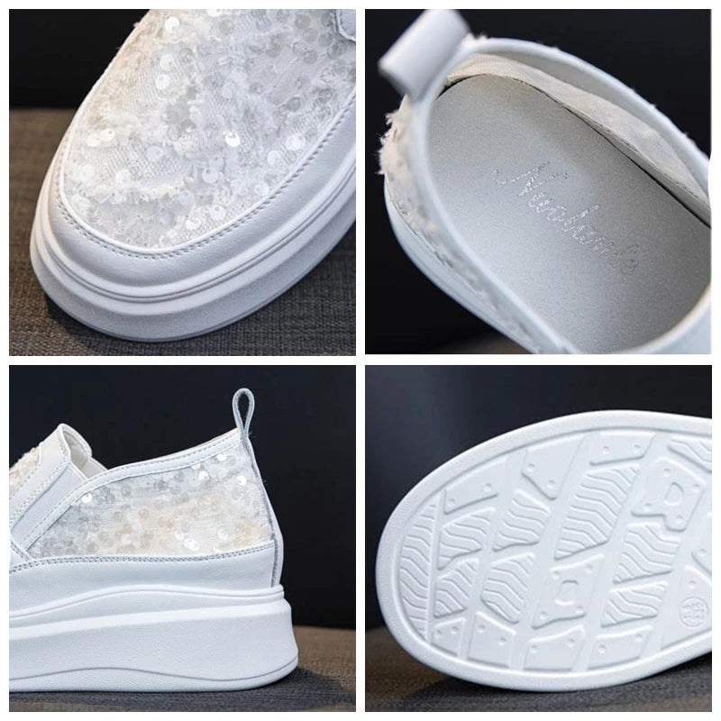 Koznoy 7cm Air Mesh Synthetic Leather High Brand Casual Women Shoes Ladies Vulcanize Summer Platform Wedge Sneakers Breathable