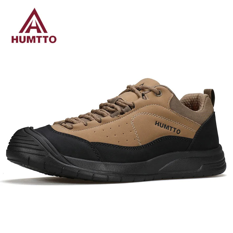HUMTTO Hiking Shoes Non-slip Outdoor Men's Sports Shoes Leather Casual Walking Sneakers for Man Breathable Trekking Boots Men