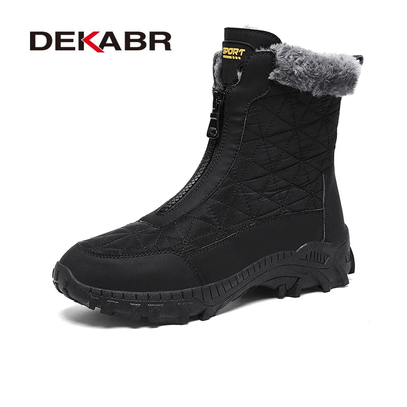 DEKABR Brand Quality Men's High-Top Snow Boots Breathable Waterproof Cloth EVA Non-Slip Keep Warm Plush Men's Ankle Boots