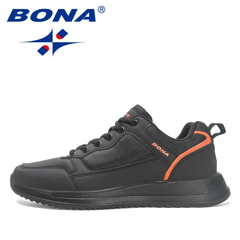 BONA  New   Shoes Men Outdoor Walking Shoes Man Casual Lightweight Sneakers Leisure Footwear soft and comfortable Casual Sho