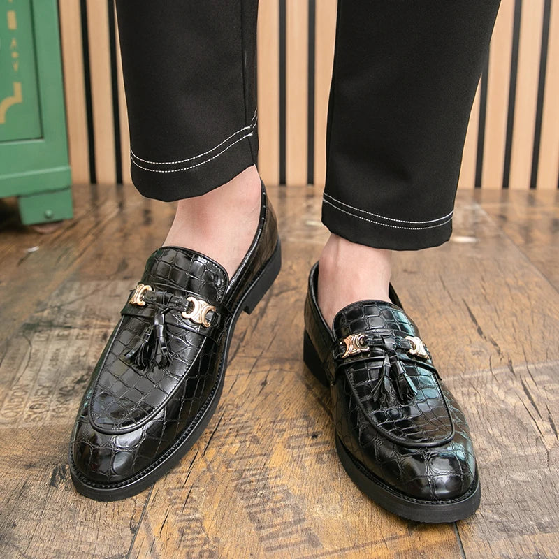 STRONGSHEN Luxury Men's Dress Shoes Leather Fashion Shoe for Men Business Formal Casual Shoes Slip on Wedding Men Shoes Zapatos