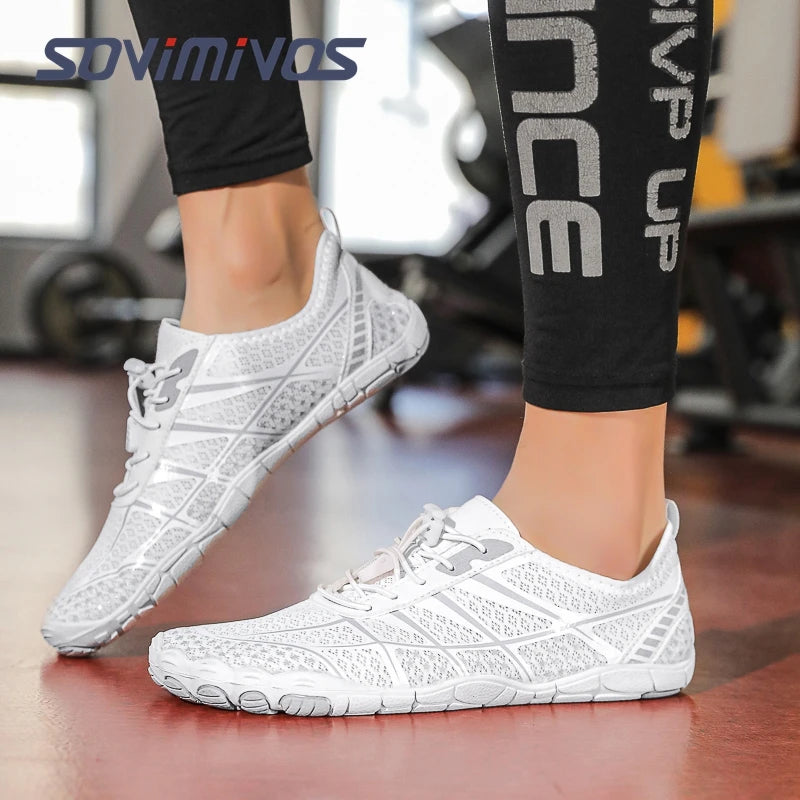 SOVIMIVOS Unisex Barefoot Shoes for Men Women Wide Toe Beach Walking Sneakers Zero Drop Outdoor Elastic Band Running Shoes