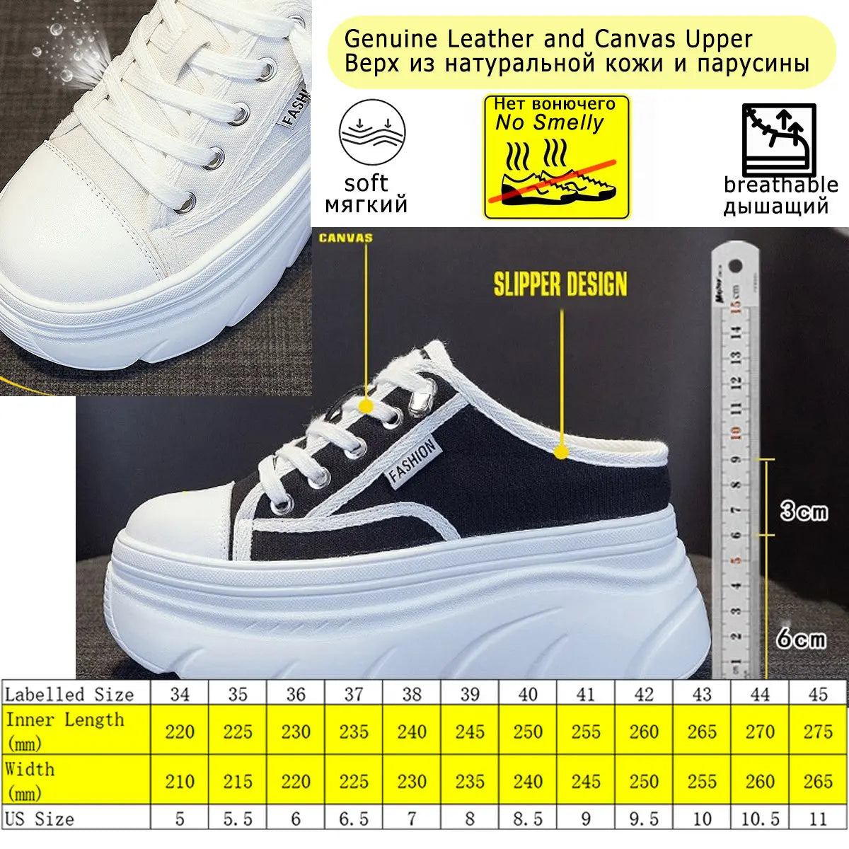 Fujin 9cm Canvas Genuine Leather Women Summer Shoes Wedge Sneakers Platform Slippers Shoes Slip on Sandals Slideds High Heel