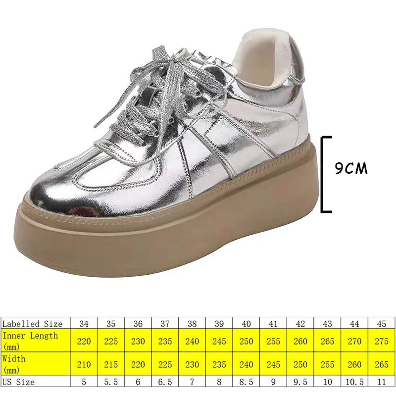 Fujin 9cm 6cm Patent Genuine Leather Suede Women Casual Spring Shoes Super Thick Fashion Sneakers Chunky Shoes Platform Wedge
