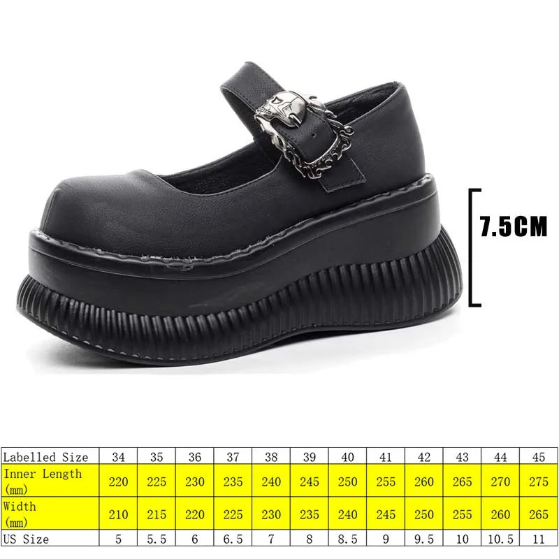 Fujin 7.5cm PU Microfiber Leather Mary Jane Autumn Flats Slipper Pumps High Women Platform Wedge Shoes Spring Brand Round Toe