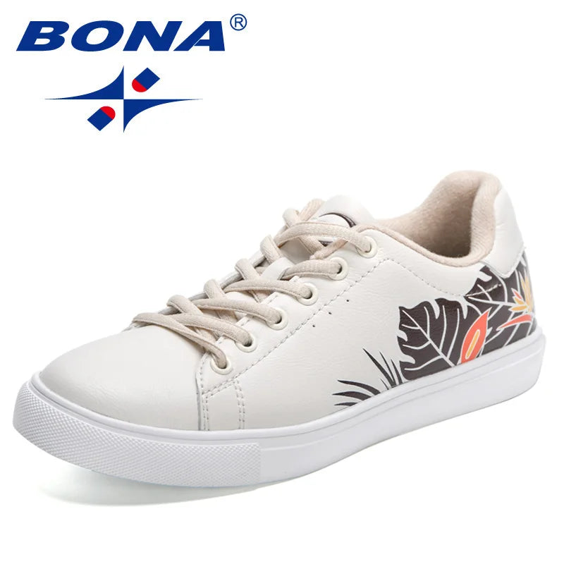 BONA 2022 New Designers Classics Skateboarding Shoes Women High Quality Antiskid Walking Sports Shoes Ladies Casual Sneakers