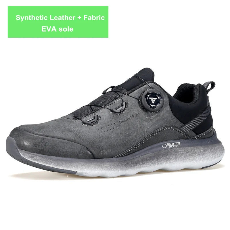HUMTTO Leather Trekking Shoes Luxury Designer Hiking Boots Mens Outdoor Climbing Sneakers for Men Sports Safety Work Man Sneaker