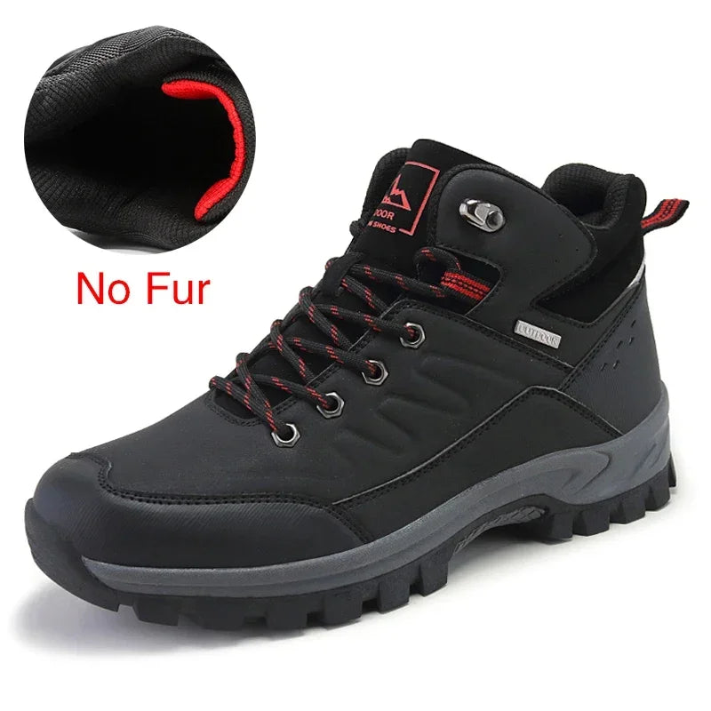DEKABR Brand Winter Men Snow Boots Warm Plush Men's Boots Waterproof Leather Ankle Boots Top Quality Non-slip Men's Hiking Boots