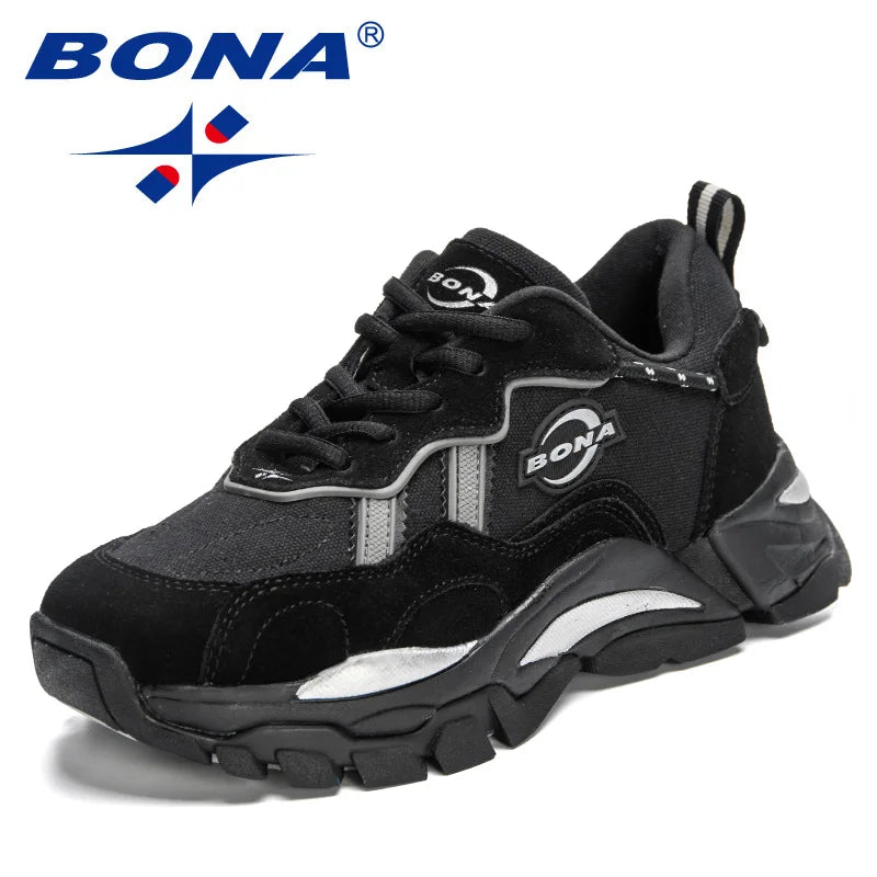 BONA 2023 New Designers Sneakers Man Classic Fashion Comfortable Walking Shoes For Men Breathable  Comfy Classics Running Shoes