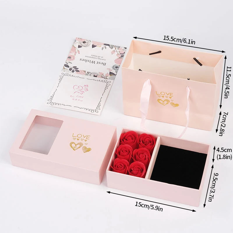 Romantic Jewelry Box Eternal Rose Gift Boxes Valentine's Mother's Day Birthday Wedding Gift Packaging Box Delicate Necklace Box