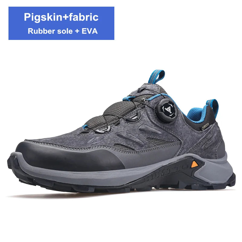 HUMTTO Leather Trekking Shoes Luxury Designer Hiking Boots Mens Outdoor Climbing Sneakers for Men Sports Safety Work Man Sneaker