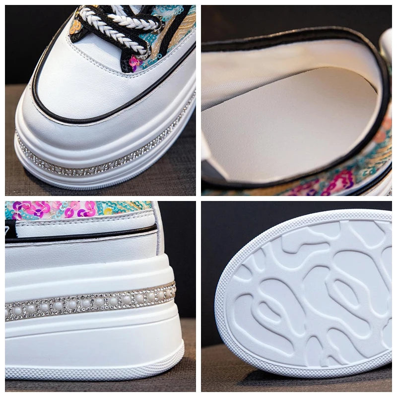 Fujin 8cm Women Sandals Platform Wedge Summer Shoes Air Mesh Sneaker Shoes Mules Shoes Sandals Slides Women Slippers Breathable