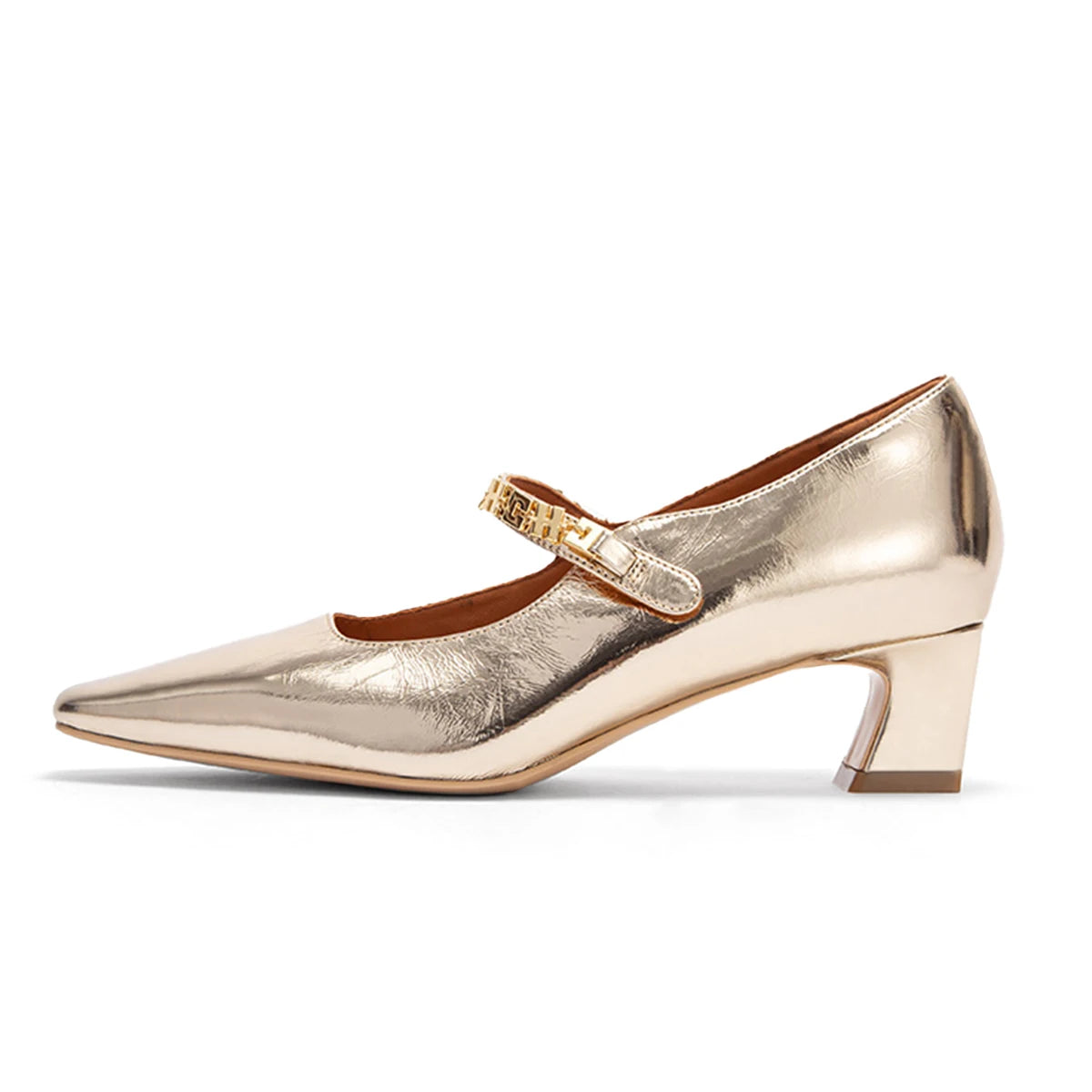 Balance Shoes Technology Orthopaedic Women's Leather Shoes Medium High Heeled Single Shoes Shiny Shoes Wedding Banquet Formal Sh