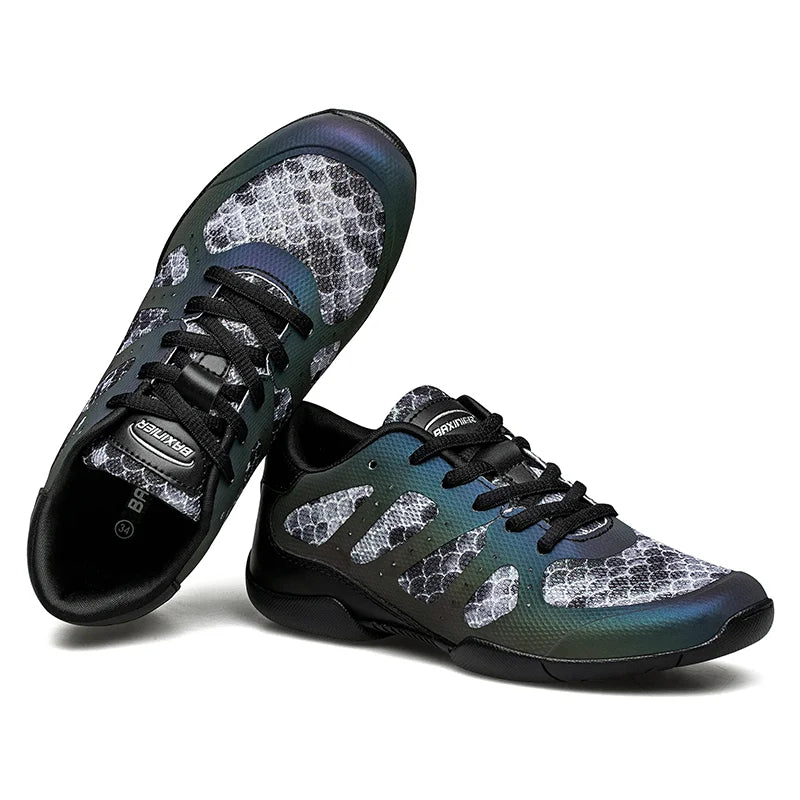 BAXINIER Girls Stylish Black Cheerleading Trainers Perfect for Youth Dance Tennis and Cheer Competitions with Breathable Design