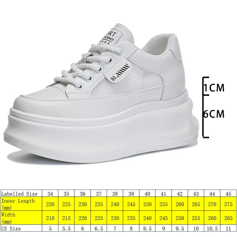 Fujin 7cm 2024 Air Mesh Platform Wedge Shoes Chunky Sneakers Women Summer Fashion Comfy Breathable Casual Shoes Female Vulcanize
