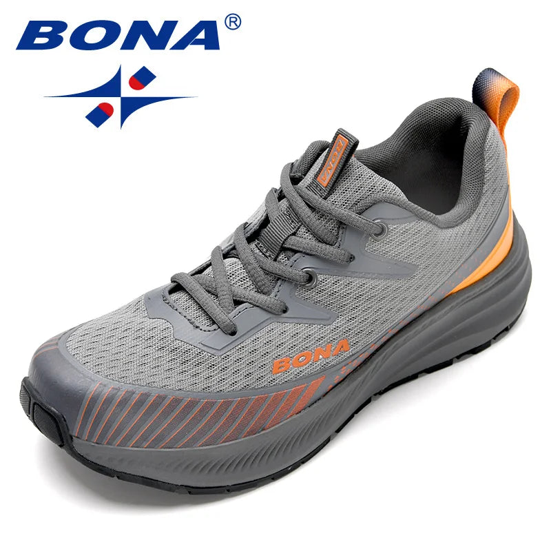 BONA Men's Running Shoes Shock Absorber Anti-Slip Men's Shoes Breathable Men's