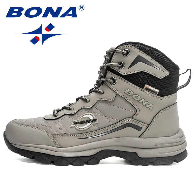 BONA  New Designers Nubuck Winter Warm Plush Outdoor Snow Boots Men Work Casual Shoes Man Non-slip Hiking Shoes Mansculino