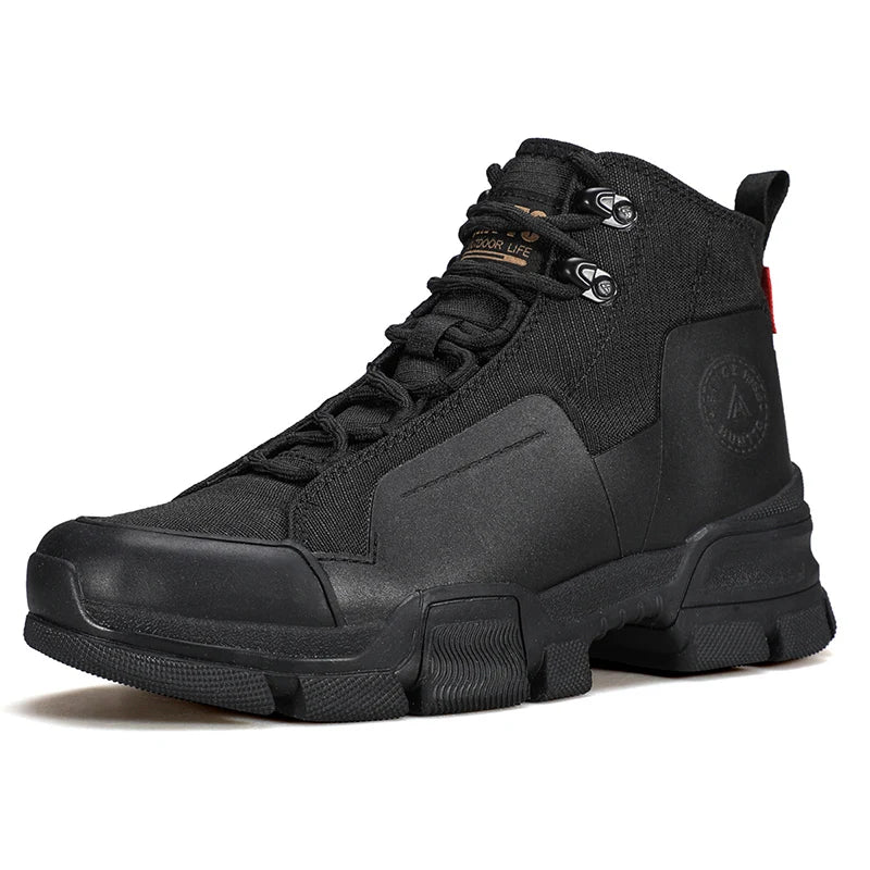 HUMTTO Breathable Trekking Boots Genuine Leather Hiking Shoes for Men Non-slip Men's Sports Shoes Winter Outdoor Safety Sneakers