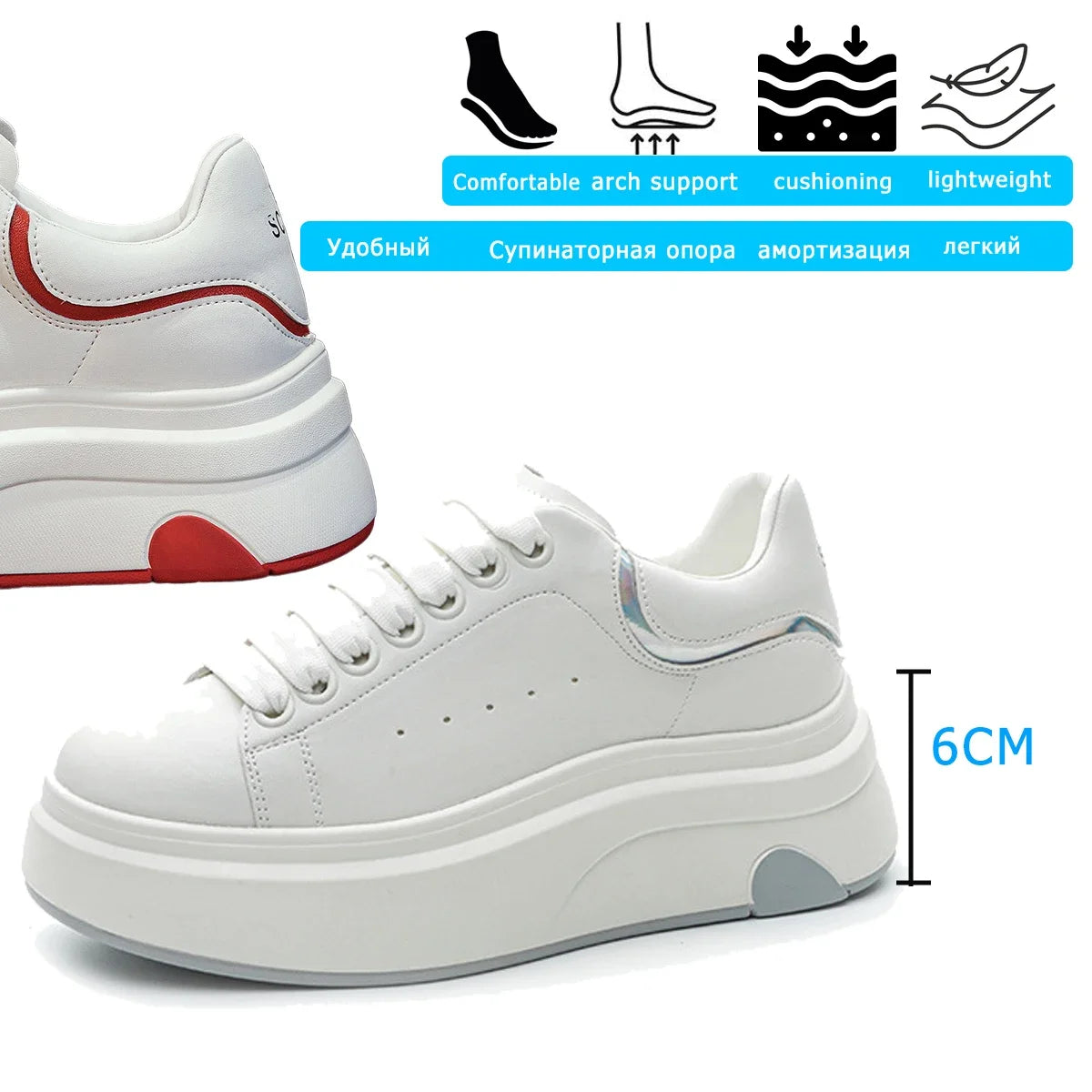 Fujin 6cm Microfiber Leather Boots Spring Women Fashion Chunky Sneaker Vulcanize Autumn Motorcycle Platform Wedge Flats Shoes