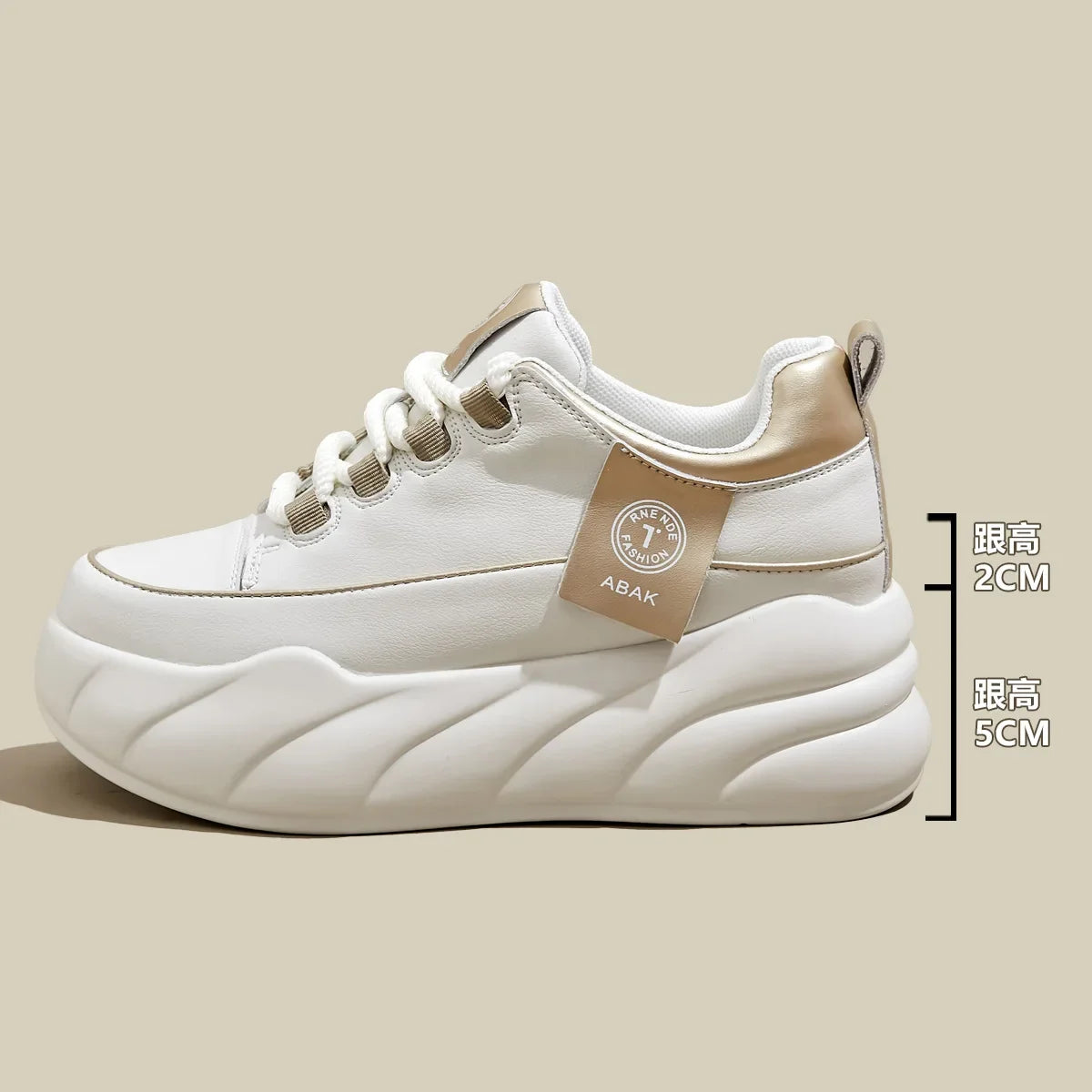 Fujin 7cm Cow Genuine Leather Chunky Sneakers Loafer Spring Women Platform Wedge Flats Autumn Vulcanize Shoes