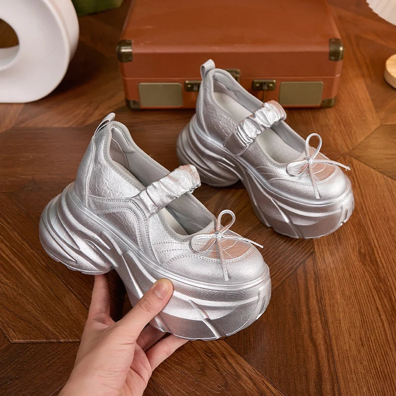AUTUSPIN Sports Style Women Mary Janes Shoes 2025 Summer Super Popular Wedges High Heels Female Street Style Platform Pumps