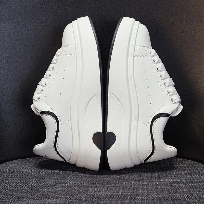 Fujin 6cm Microfiber Leather Boots Spring Women Fashion Chunky Sneaker Vulcanize Autumn Motorcycle Platform Wedge Flats Shoes