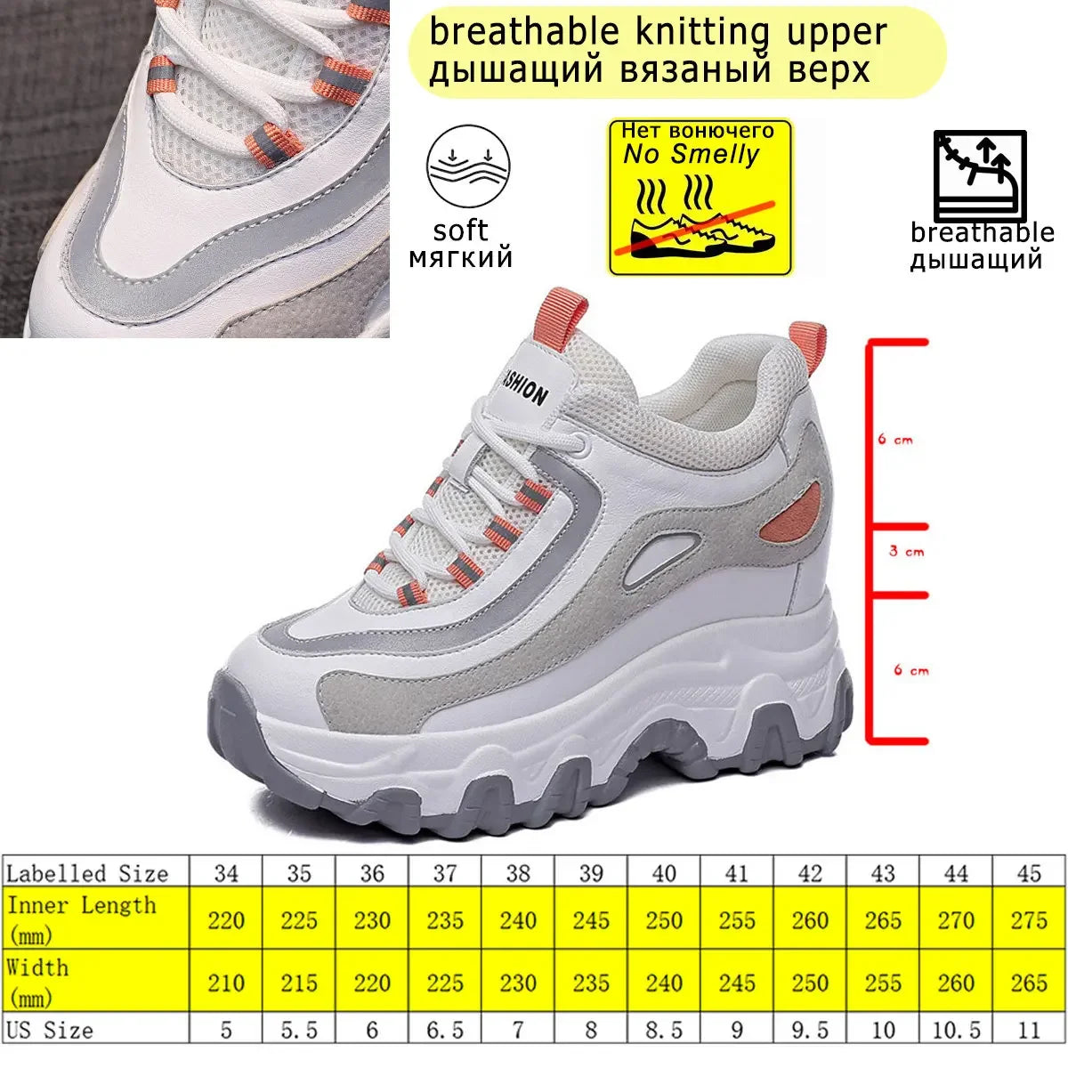 Fujin 9cm Genuine Leather Platform Wedge Hidden Heel Women Casual Shoes Chunky Sneakers Fashion Winter Warm Sneakers Boot