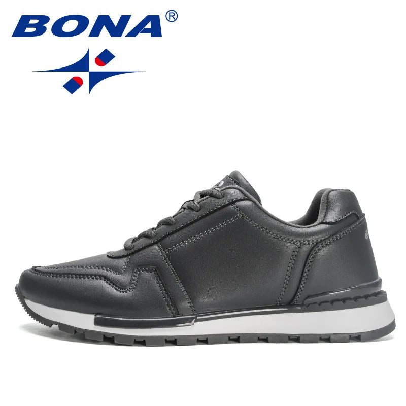 BONA 2023 New Designers Casual Shoes Trendy Sneakers Men Italian Breathable Leisure Shoes Man Non-slip Footwear Vulcanized Shoes