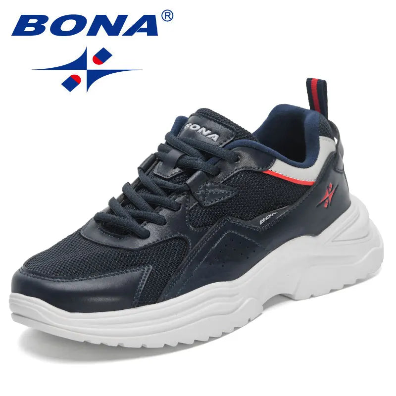 BONA 2023 New Designers  Men Luxury Brand Leisure Shoes Man Flats Comfy Walking Shoes Classics Sneakers Fashion Shoes Mansculino