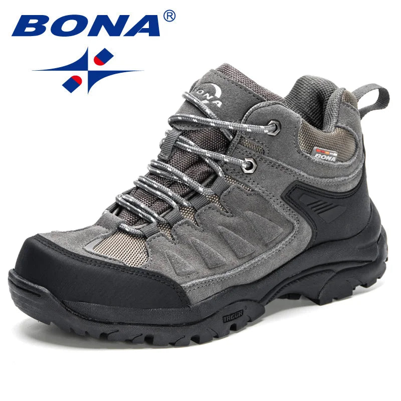 BONA  New Designers Non-slip Wear-resistant Breathable Hiking Shoes Men Outdoor Fashion casual hiking shoesHigh-quality Jogg