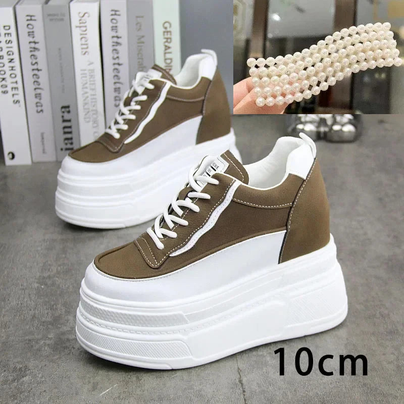 Fujin 10-11CM Synthetic Genuine Leather Boot Ankle Winter Plush Women Autumn Spring Cowboy Platform Wedge High Brand Shoes