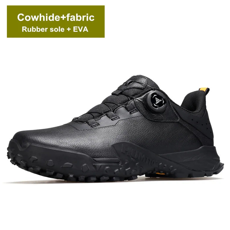 HUMTTO Leather Trekking Shoes Luxury Designer Hiking Boots Mens Outdoor Climbing Sneakers for Men Sports Safety Work Man Sneaker