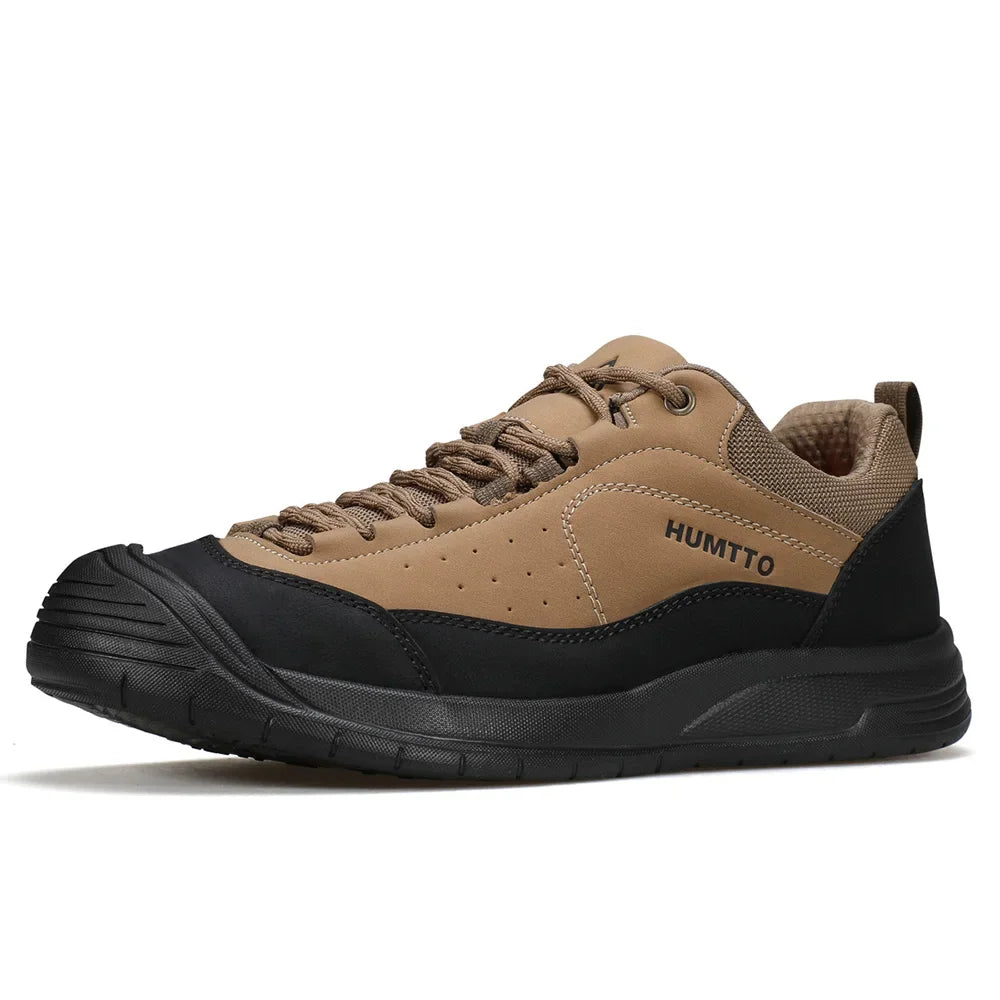 HUMTTO Hiking Shoes Non-slip Outdoor Men's Sports Shoes Leather Casual Walking Sneakers for Man Breathable Trekking Boots Men