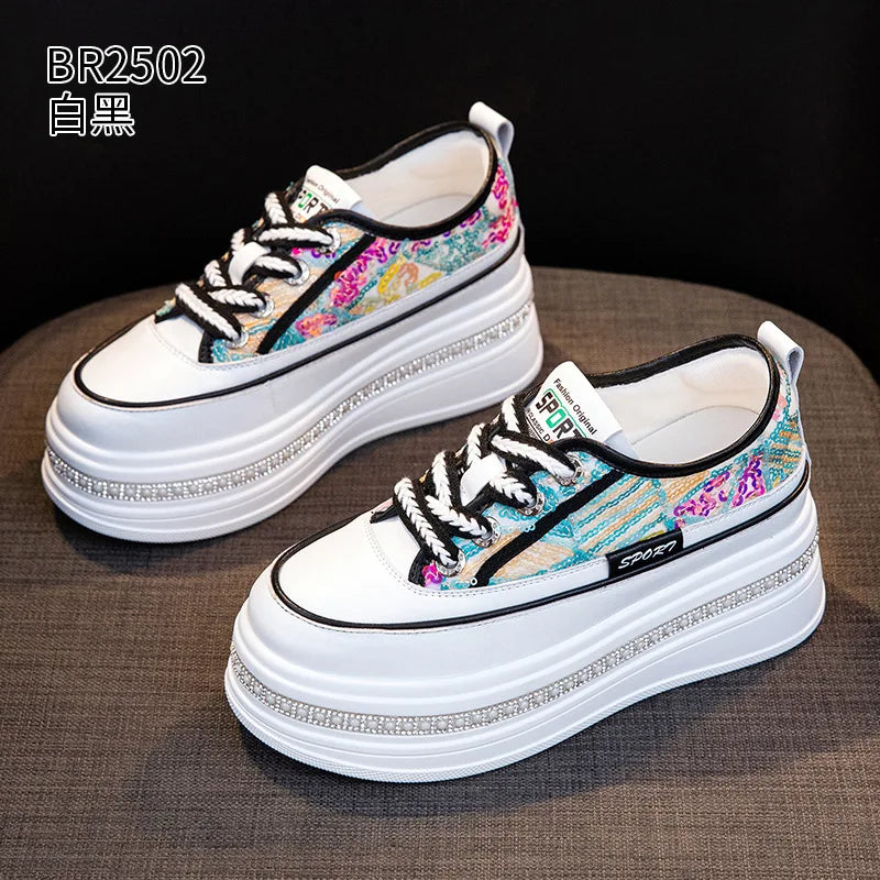 Fujin 8cm Women Sandals Platform Wedge Summer Shoes Air Mesh Sneaker Shoes Mules Shoes Sandals Slides Women Slippers Breathable