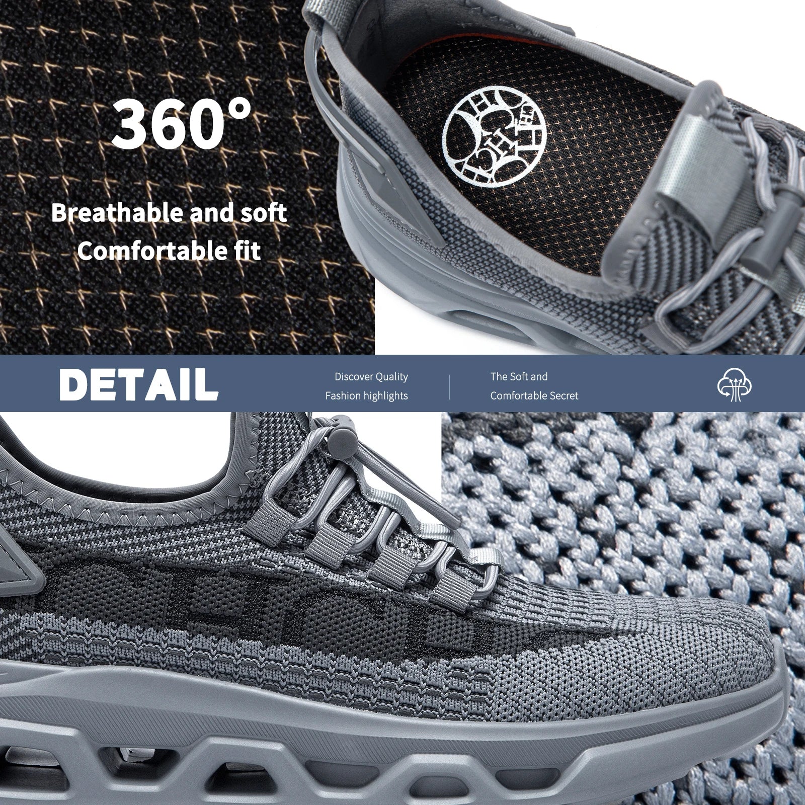 Men's Sneakers Lightweight Breathable Mesh Running Shoes Outdoor Casual Athletic Sneakers Lace Up Design Brand New Products