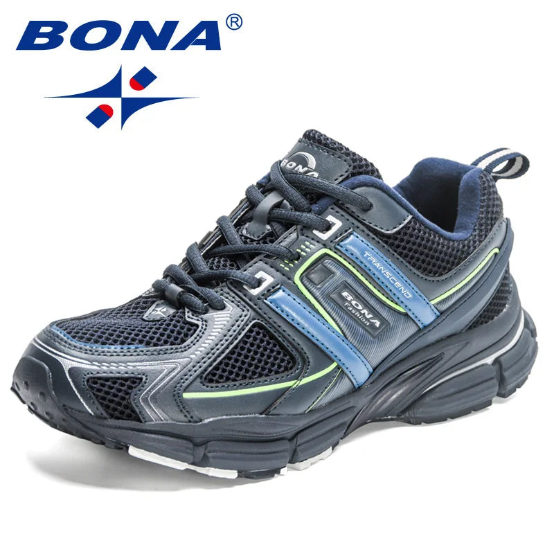 BONA 2023 New Designers Light Running Jogging Mesh Shoes Breathable Comfortable Men Sneaker Casual Outdoor Sport shoes Man Mesh